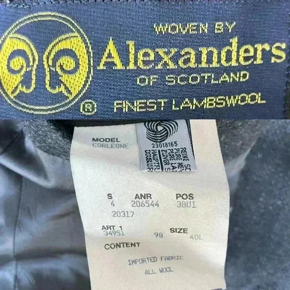 Hugo Boss 40L Scotland Wool Sports Coat Vintage Corleone Tweed Blazer Black USA - Picture 5 of 12